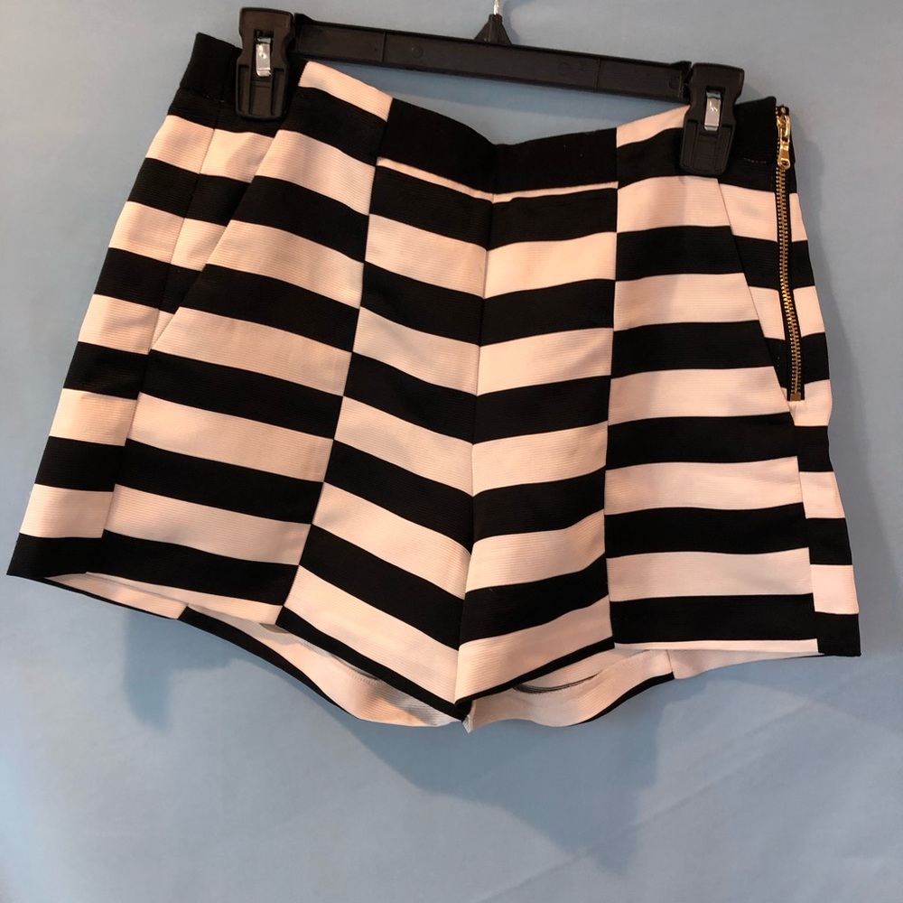 Black and white shorts